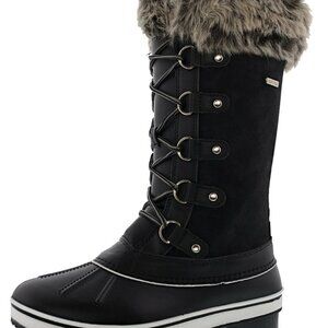Fur Trim Waterproof Duckboot | Lace-Up & Zip | NIB | US 7 EU 38